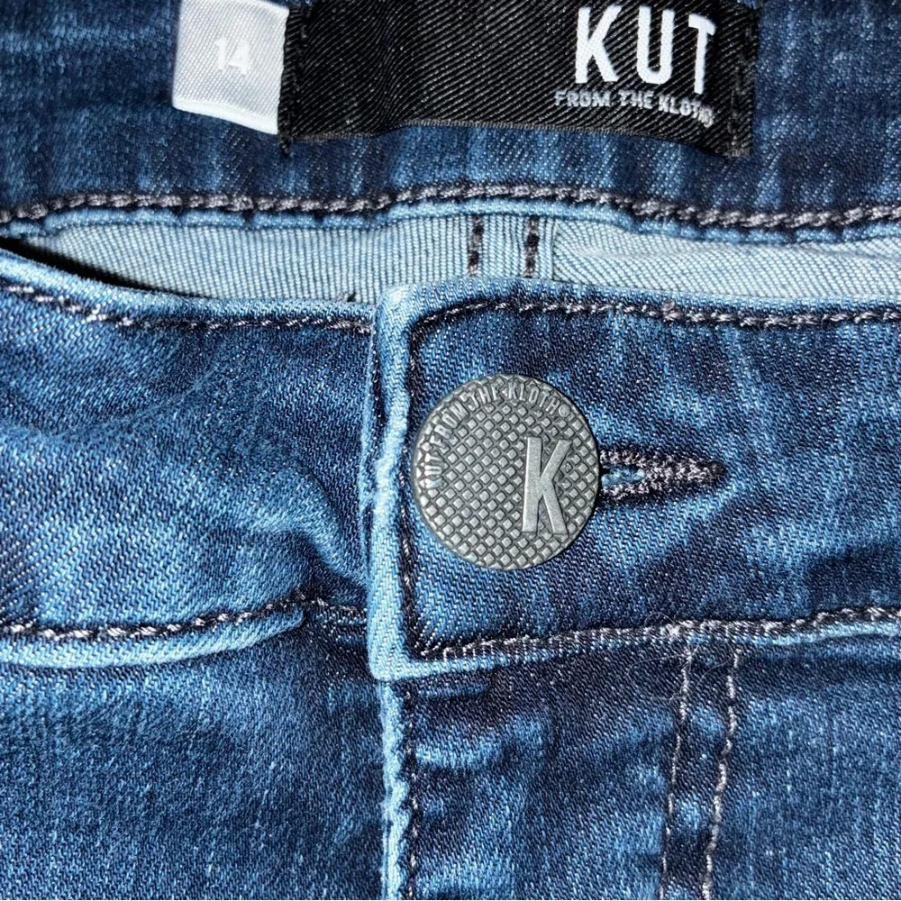 Kut from the Kloth Connie Ankle Skinny Jeans Size 14 Dark Wash Raw Hem - Picture 2 of 5